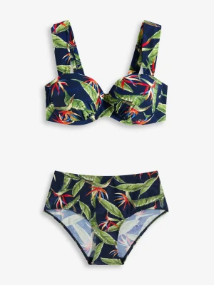 Bikini balkonetka (2 części) BonPrix niebieski