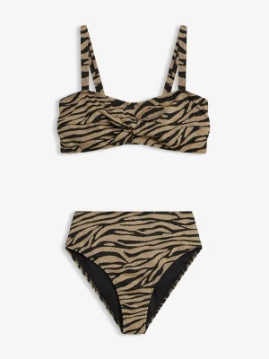 Bikini balkonetka z połyskującego materiału (komplet 2-cz.) BonPrix czarny