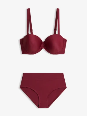 Bikini balkonetka z szybkoschnącego materiału (2 części) BonPrix czerwony
