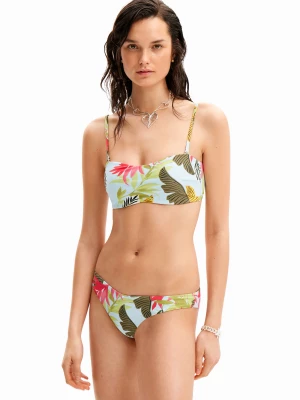 Bikini bandeau w tropikalny deseń Desigual