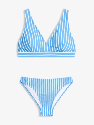 Bikini bustier z dekoltem w serek (2 części) BonPrix niebieski