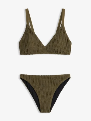 Bikini bustier z dzianiny szydełkowej (2 części) BonPrix zielony