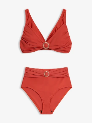 Bikini bustier z ozdobnym kółkiem (2 części) BonPrix brązowy