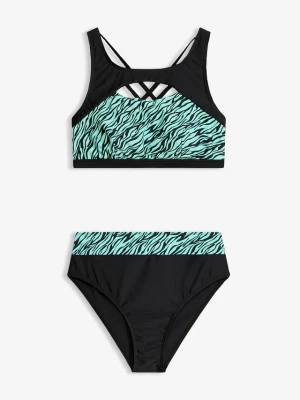 Bikini bustier z wycięciami (2 części) BonPrix zielony