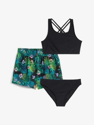 Bikini + dolna część stroju (3 części) BonPrix czarny