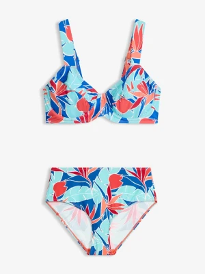 Bikini minimizer (2 części) na szerokich ramiączkach BonPrix niebieski
