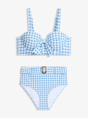 Bikini na fiszbinach + figi bikini z wysokim stanem (komplet 2-cz.) BonPrix niebieski