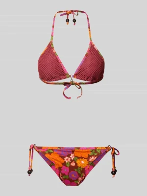 Bikini o kroju slim fit z kwiatowym nadrukiem na całej powierzchni model 'MUNDOIOKA' banana moon