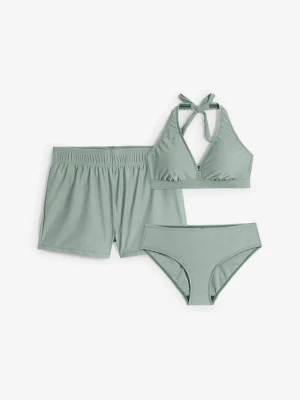 Bikini + szorty kąpielowe (3 części) BonPrix szary
