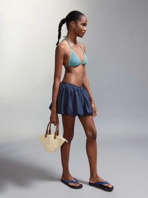 Bikini w kratkę vichy z figami ze średnim stanem turkusowy - Dziewczyna - - MANGO TEEN