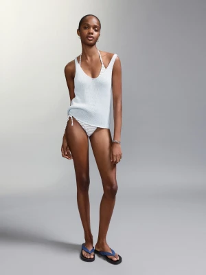 Bikini w paski z figami ze średnim stanem złamana biel - Dziewczyna - - MANGO TEEN