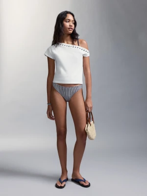 Bikini w paski z klasycznymi figami granatowy - Dziewczyna - - MANGO TEEN