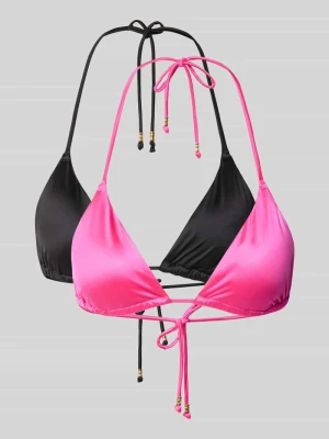 Bikini w trójkątnym kroju w zestaw 2 szt. z usztywnianymi miseczkami model 'AMNESIA' Dorina Mocnoróżowy