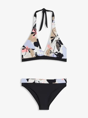 Bikini z dekoltem halter (2 części) BonPrix biały