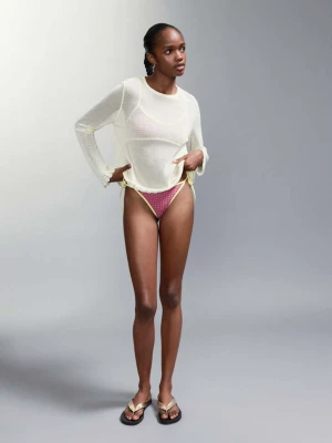 Bikini z fakturą i figami ze średnim stanem pomarańczowy - Dziewczyna - - MANGO TEEN