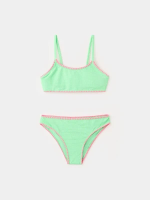 Zdjęcie produktu Bikini z fakturą i lamówkami miętowa zieleń - Dzieci - lata - MANGO KIDS
