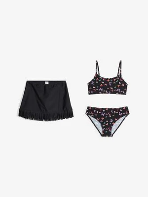 Bikini ze spódniczką kąpielową (zestaw 3 cz.) bonprix