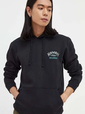 Billabong bluza męska kolor czarny z kapturem z nadrukiem