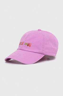 Billabong czapka z daszkiem bawełniana kolor różowy z aplikacją EBJHA00111
