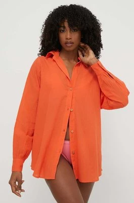 Billabong koszula plażowa bawełniana kolor pomarańczowy EBJWT00113