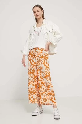 Billabong spodnie damskie kolor pomarańczowy proste high waist EBJNP00115