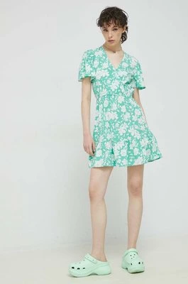 Billabong sukienka kolor zielony mini rozkloszowana