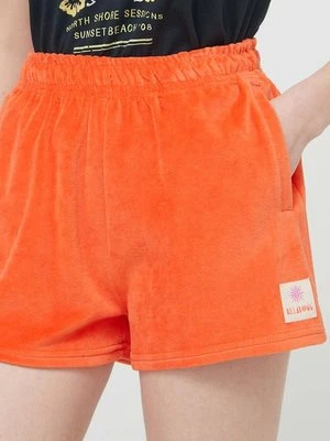 Billabong szorty damskie kolor pomarańczowy z aplikacją high waist EBJNS00108