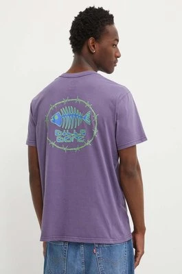 Billabong t-shirt bawełniany BONEZ męski kolor fioletowy z nadrukiem ABYZT02405