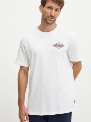 Billabong t-shirt bawełniany Crayon Wave męski kolor biały z nadrukiem ABYZT02443