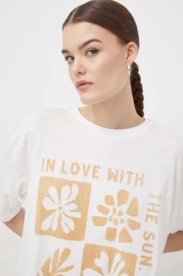 Billabong t-shirt bawełniany damski kolor biały EBJZT00234