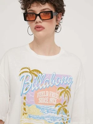 Billabong t-shirt bawełniany damski kolor biały EBJZT00256