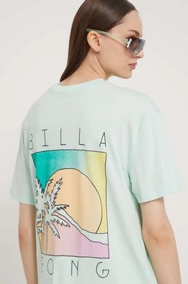 Billabong t-shirt bawełniany damski kolor turkusowy EBJZT00250