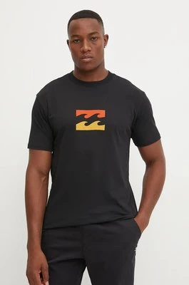 Billabong t-shirt bawełniany kolor czarny z nadrukiem