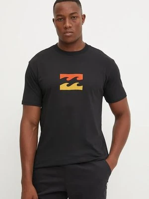 Billabong t-shirt bawełniany kolor czarny z nadrukiem