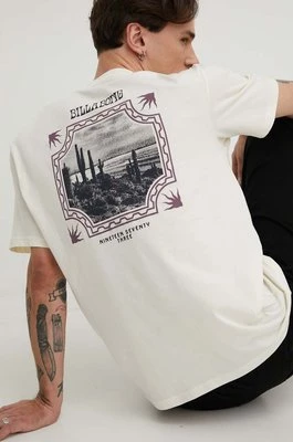 Billabong t-shirt bawełniany męski kolor beżowy z nadrukiem ABYZT02269