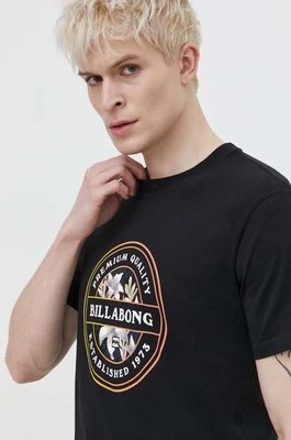 Billabong t-shirt bawełniany męski kolor czarny z nadrukiem EBYZT00168