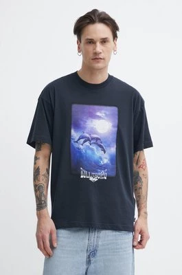 Billabong t-shirt bawełniany męski kolor czarny z nadrukiem ABYZT02283
