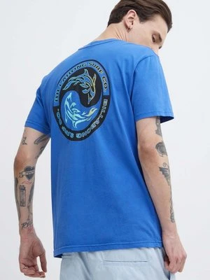 Billabong t-shirt bawełniany męski kolor niebieski z nadrukiem ABYZT02279