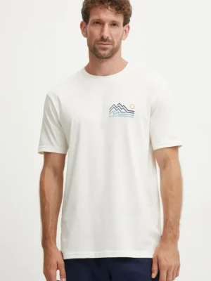 Billabong t-shirt bawełniany Range męski kolor beżowy z nadrukiem ABYZT02467