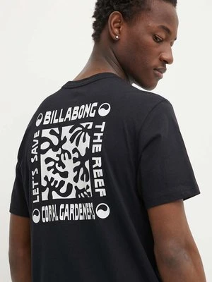 Billabong t-shirt bawełniany x Coral Gardeners męski kolor czarny z nadrukiem ABYZT02341