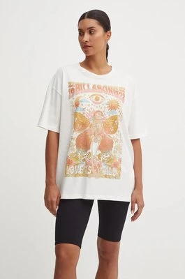 Billabong t-shirt Love is All damski kolor biały EBJZT00322