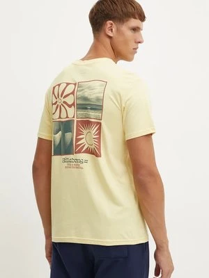 Billabong t-shirt Twin Fins męski kolor żółty z nadrukiem ABYZT02485