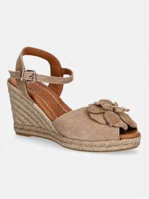 Billi Bi espadryle na koturnie damskie nubukowe