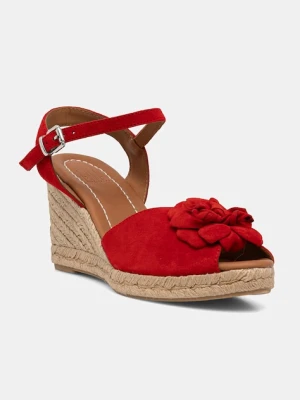 Billi Bi sandały na koturnie nubukowe