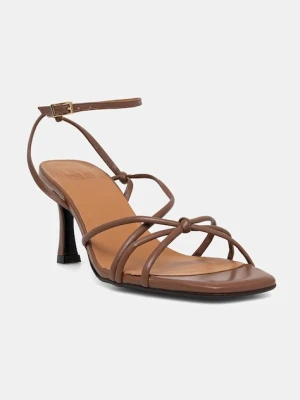Billi Bi sandały na wysokim obcasie skórzane