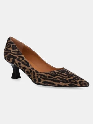 Billi Bi szpilki zamszowe Leopardo kolor brązowy A8087