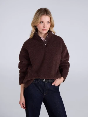 Billie Boucle Popper damska bluza polarowa - Brown Animal