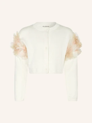 Billieblush Kardigan Z Falbankami I Błyszczącą Przędzą weiss
