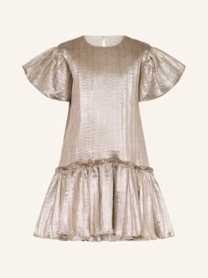 Billieblush Sukienka Z Błyszczącą Nicią I Plisami gold