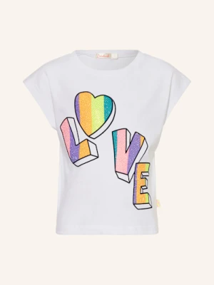 Billieblush T-Shirt Z Obszyciem Ozdobnymi Kamykami weiss